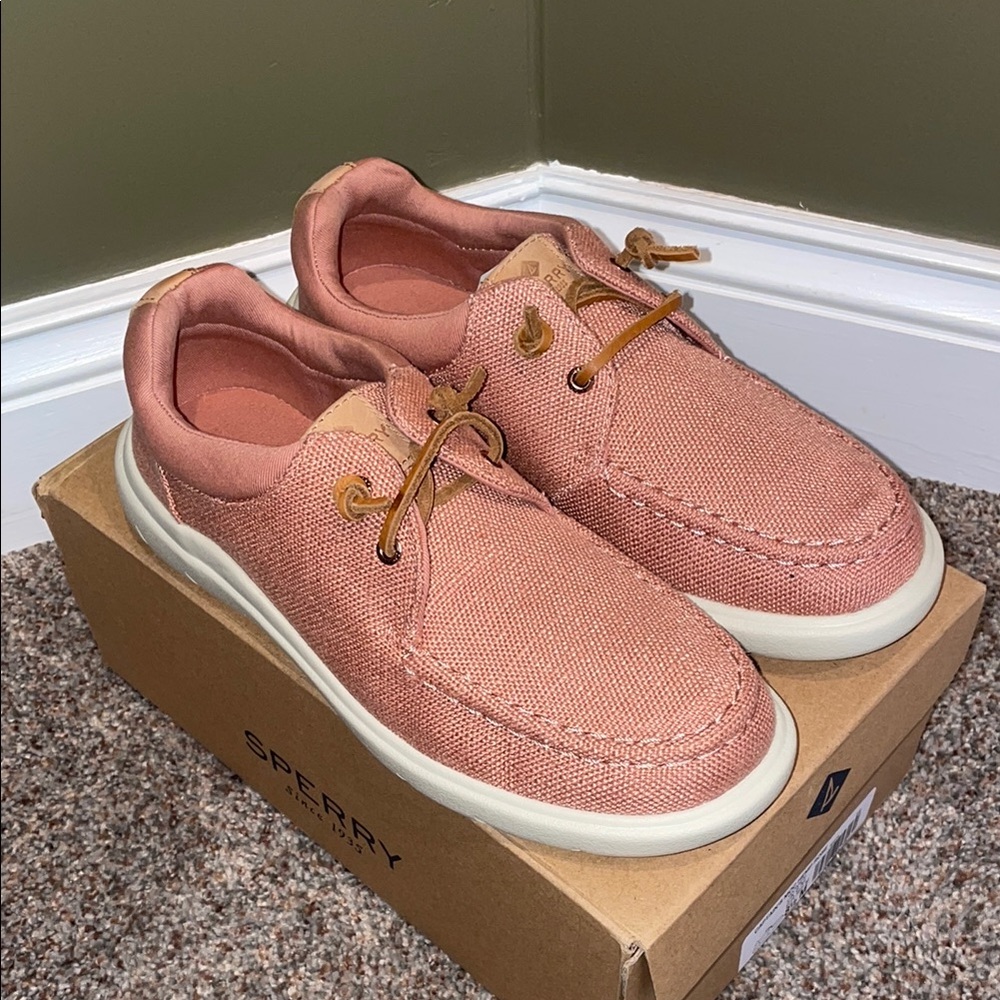 Sperry Captain’s Moc Hemp Rose Moccasins
